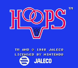 Hoops title screen for NES